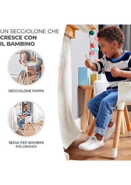 Sıenna 2'si 1 Arada Mama Sandalyesi, Ahşap Ayaklı, 5 Nokta Emniyet Kemerli modelleri