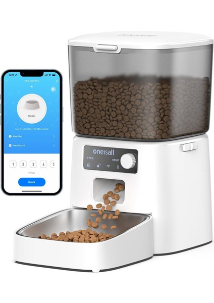 3.5l Otomatik Kedi Besleyici, Wi-Fi Akıllı Uygulama Kontrolü, 1-10 Öğün
