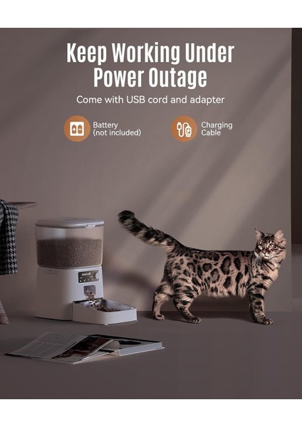 3.5l Otomatik Kedi Besleyici, Wi-Fi Akıllı Uygulama Kontrolü, 1-10 Öğün fiyatları