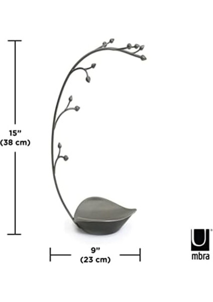 Çağur Orchid Takı Standı ve Takı Ağacı, Zincirler Için, Entegre Takı Raflı, Çelik Gri, 23 fiyatları