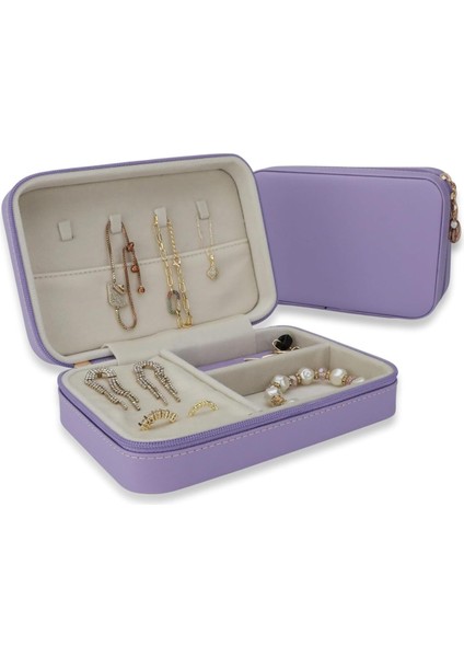 Çağur Mücevher Takı Kutusu - Kolye, Yüzük, Küpe Düzenleyici (Lila) Desingstore 1109945