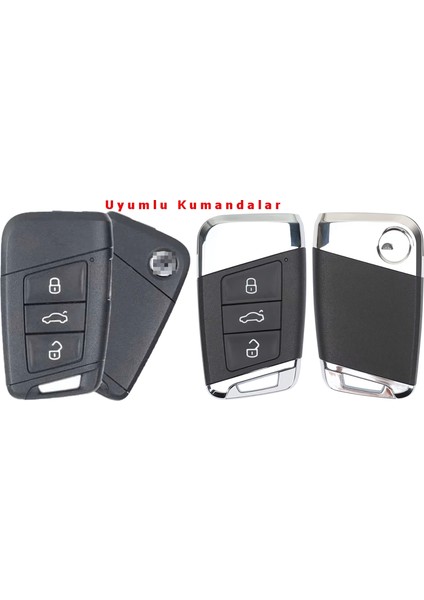 Skoda Kodiaq Superb Uyumlu Smart Kumanda Kabı Anahtar Kabı Oto Anahtarlık Logolu