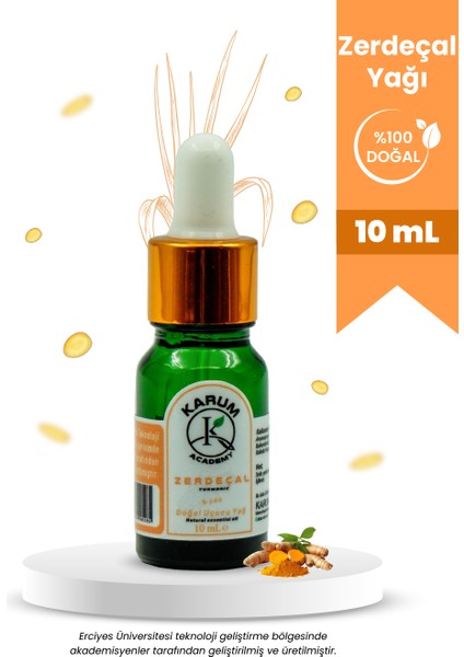 Doğal Cam Damlalıklı Zerdeçal Uçucu Yağ 10ml