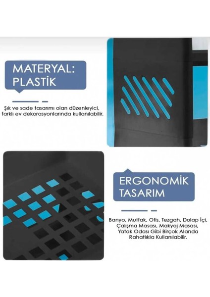 2 Katlı Plastik Ayrılabilir Ofis Organizeri