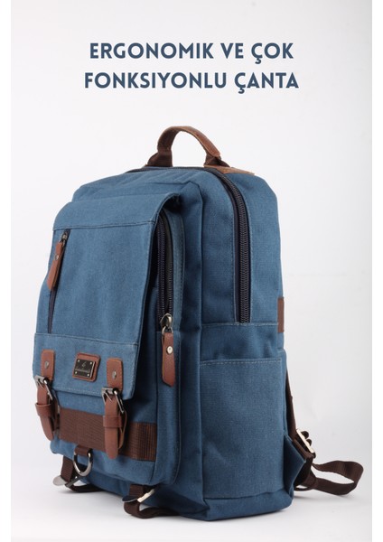 Özel Deri Detaylı Kanvas Sırt Çantası Çok Gözlü, Ergonomik Ve Şık Tasarım fırsatları