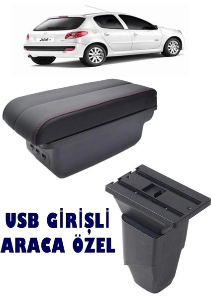 Peugeot 206 2010-2020 Usbli Vidasız Kol Dayama Kolçak