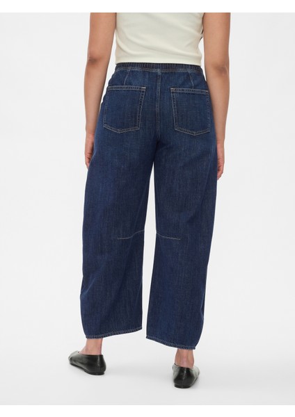 Kadın Lacivert Mid Rise Easy Horseshoe Jean Pantolon fırsatları