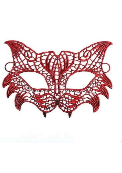 Kırmızı Dantel Masquerade Maskesi 8 No