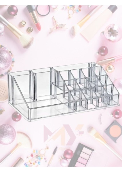 Çok Amaçlı Makyaj Organizeri, Kozmetik Fırça Pamuk Düzenleme Kutusu 16 Bölmeli AK-610