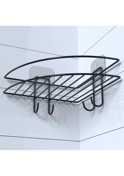 Yapışkanlı Banyo Köşeliği Kancalı Köşe Rafı Duş Şampuanlık Duvar Düzenleyici Organizer Raf (4887) fiyatları