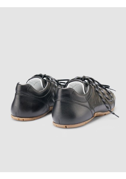 %100 Hakiki Deri Siyah Kadın Sneaker