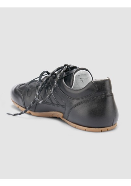 %100 Hakiki Deri Siyah Kadın Sneaker