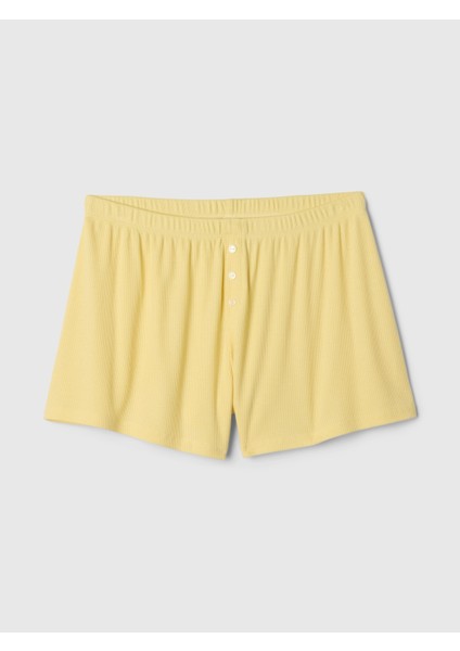 Kadın Sarı Supersoft Pijama Şortu