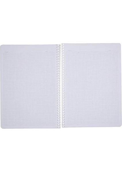 Pruva A4 Pet Spiralli Karton Kapaklı Defter 144 Yaprak - Kareli - Gri