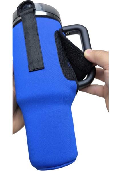 Quencher Pipetli 1.18 Lt Termos Uyumlu Askılı Neopren Koruma Termos Kılıfı ve Omuz Askısı