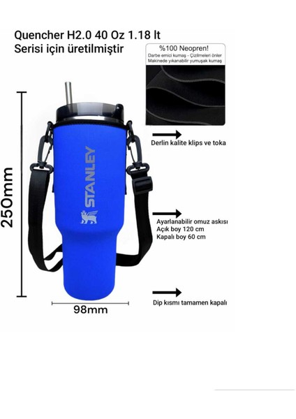 Quencher Pipetli 1.18 Lt Termos Uyumlu Askılı Neopren Koruma Termos Kılıfı ve Omuz Askısı fiyatları