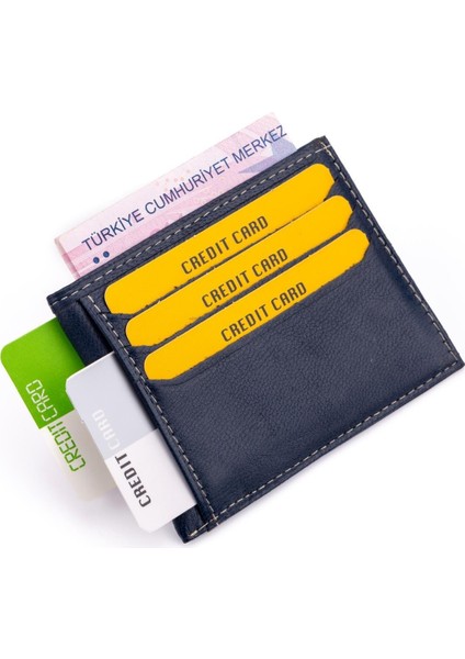 Klasik ve Şık Lacivert Deri Kartlık Cüzdan fiyatları