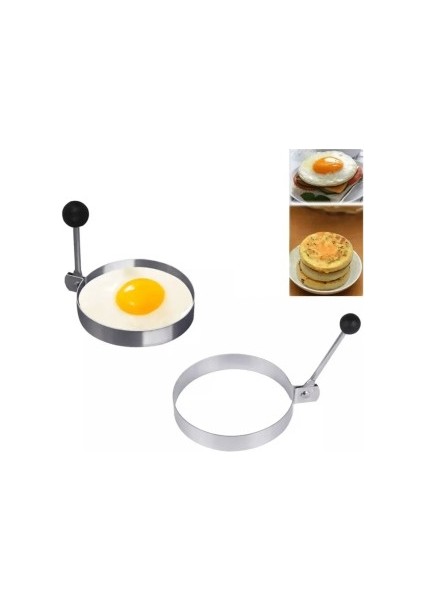 Büro Ev Ofis Mutfağı Için Metal Yapım Yuvarlak Tip Omlet Krep Kalıbı