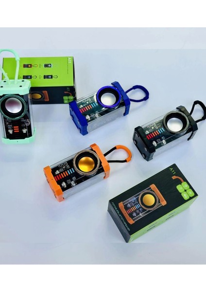Şeffaf Mecha Müzik Tws Stereo Rgb Ritim Işıklı Hoparlör Kablosuz Bluetooth 5.0 Taşınabilir Hoparlör A11