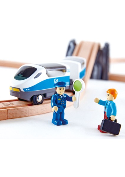 Ahşap Yolcu Treni Seti Oyuncak 26 Parça