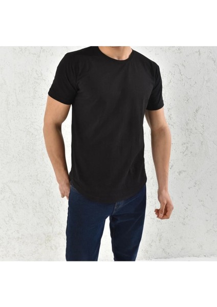 Unisex Siyah Beyaz Oval Kesim Tshirt 2'li Set