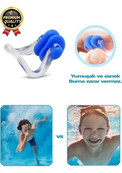 Profesyonel Elastik Silikon Kutulu Yüzme Dalış Uyku Için Kulak Ve Burun Klipsi Tıkacı