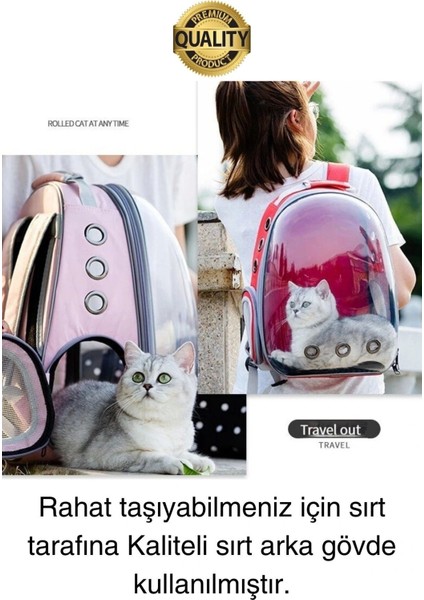 Premium Şeffaf Delikli Evcil Hayvan Kedi Köpek Taşıma Sırt Çantası Cepli Rahat Sağlam 42X33X22 cm fiyatları