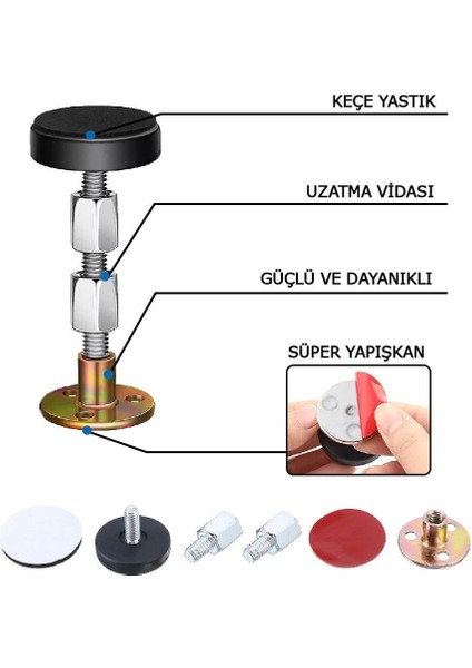 Yatak Başlığı Sabitleyici Ses Önleyici Yatak Eşya Sabitleme Aparatı 4 Adet modelleri