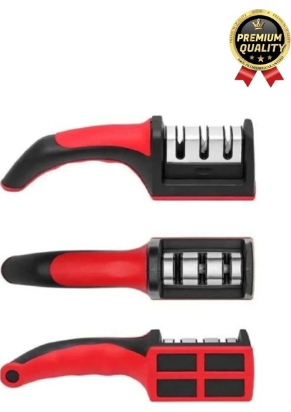 Profesyonel Ergonomik Pratik Keskin Paslanmaz Çelik Şef Mutfak 3 Kademeli Kolay Bıçak Bileme Aleti indirimleri