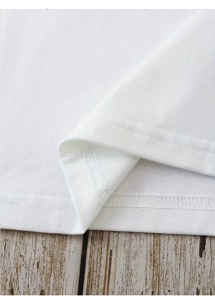 Baskılı Oversize Bisiklet Yaka T-Shirt - Beyaz indirimleri