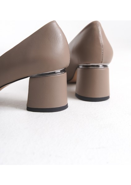 Deri Galvaniz Topuklu Vizon Kadın Ayakkabı TMD202576 fiyatları