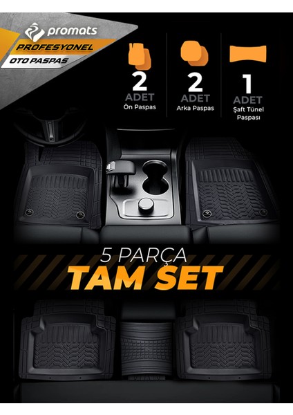 Promats Audi A3 Hatchback 2013 Model ve Sonrası Uyumlu Oto Paspas 3D Profesyonel Siyah