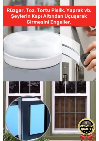 Şeffaf Silikon Rüzgâr Soğuk Böcek Engelleme Cam Kapı Pencere Izolasyon Yalıtım Şerit Bant 5mt 1 Adet