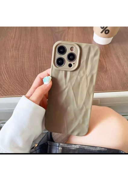 Epawave Kırışık Dokulu Iphone 15 Pro Max Kılıf Vizon