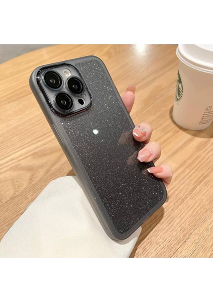 Epaglow Şeffaf ve Parlak Premium Iphone 15 Pro Max Telefon Kılıfı Gri