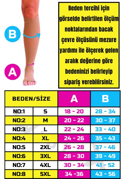 Diz Altı Çorabı Burnu Açık (Ten Rengi) Orta Basınç Ccl2(Çift Bacak)