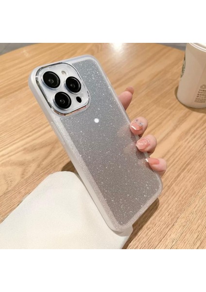 Epaglow Şeffaf ve Parlak Premium Iphone 15 Pro Max Telefon Kılıfı Beyaz