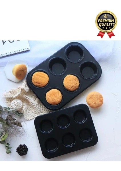 Çok Amaçlı Mutfak Yüksek Isıya Dayanıklı Yıkanabilir Yanmaz Yapışmaz 6’lı Kek Muffin Cupcake Kalıbı