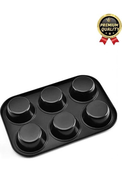Çok Amaçlı Mutfak Yüksek Isıya Dayanıklı Yıkanabilir Yanmaz Yapışmaz 6’lı Kek Muffin Cupcake Kalıbı