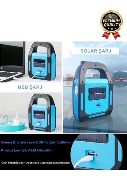 Çok Amaçlı Güneş Enerjili Powerbank Usb Şarj Edilebilir Solar Işıldak Fener Kamp Lambası indirimleri