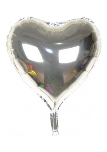 Gümüş Rengi Uçan Folyo Balon 80 cm .