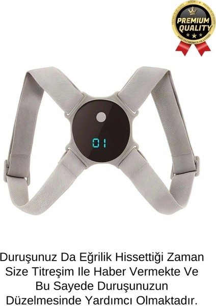 Destek Şarjlı Sensörlü Ayarlanabilir Titreşimli Akıllı Dik Duruş Sırt Korsesi fiyatları