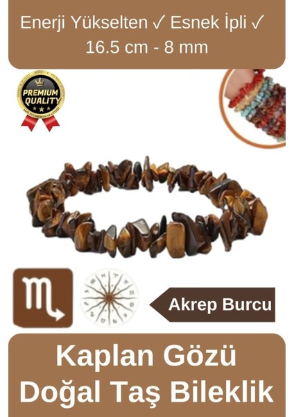Özel Üretim Enerji Yükselten Esnek Ipli Akrep Burcu Gerçek Kaplan Gözü Doğal Taş Unisex Bileklik