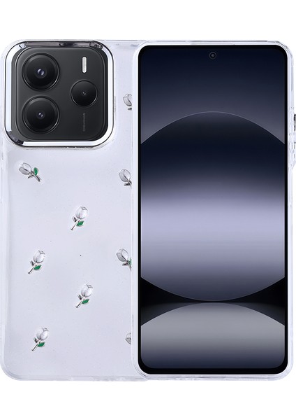 Xiaomi Redmi Note 14 5g Kılıf Airbag Tasarımlı Simli Şeffaf Zore Kutup Kapak