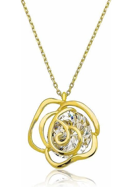 ​gümüş Gold Gül Kadın Kolye