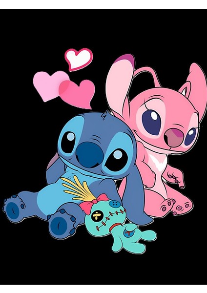 Kaliteli Penye Kadın Yetişkin Baskılı Beyaz Gri Siyah Tshirt Lilo Stitch fiyatları