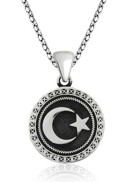 Gümüş Ay Yıldız Kolye