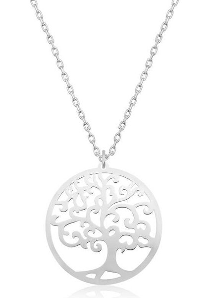 Gümüş Hayat Ağacı Bayan Kolye