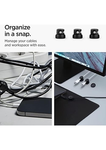 LD102 Tekli Manyetik Kablo Tutucu (3 Adet) Black - AMP05487