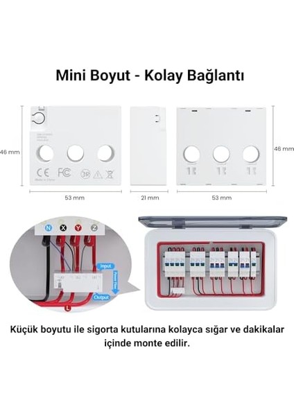 Akıllı Enerji Ölçer - 63A Tuya, Smart Life Uyumlu (AES-03W)